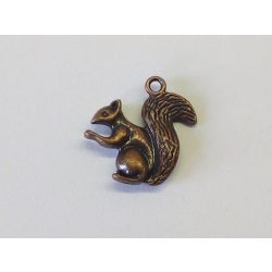 3D-s mókus medál - vörösréz színű  (21mm)