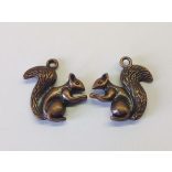 3D-s mókus medál - vörösréz színű  (21mm)