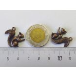 3D-s mókus medál - vörösréz színű  (21mm)