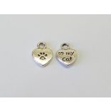 *Szeretem a macskám* - antik ezüst (12mm)