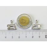 Antik ezüst varrógép charm (15mm)