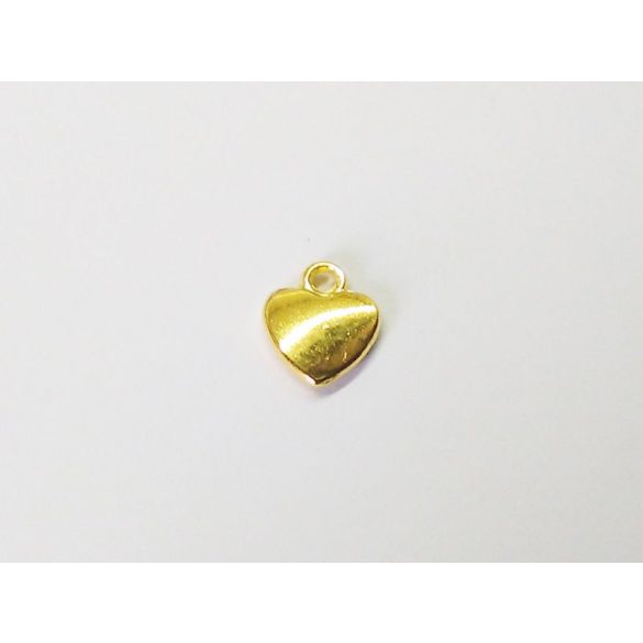 Arany színű Szivecske charm (12mm)