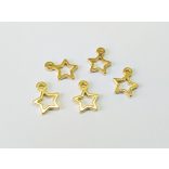 Csillag-charmok (5db) - arany színű (14mm)