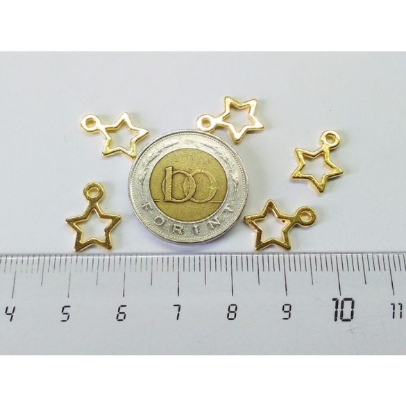 Csillag-charmok (5db) - arany színű (14mm)