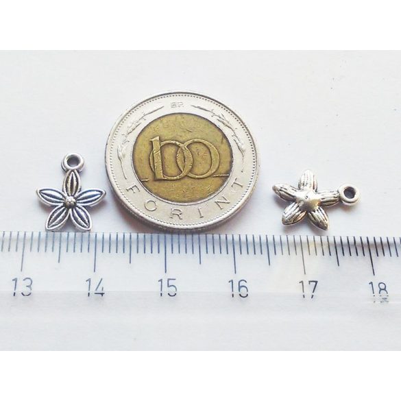 Apró virág - antik ezüst  (13mm)