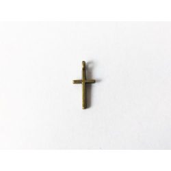 Apró kereszt - antik bronz (17mm)