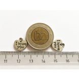 I LOVE YOU - szivecske biléta -antik ezüst (12mm)