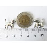 3D-s kutya charm - antik ezüst (15mm)