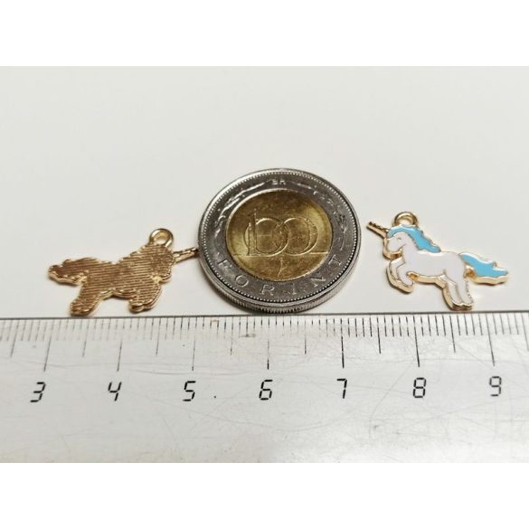 Unikornis charm - kék hajú :)