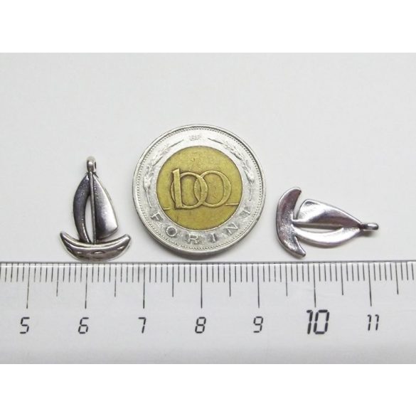 Antik ezüst vitorlás (19mm)