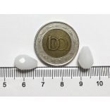 Csiszolt csepp alakú üveggyöngy-pár - Jeges Fehér - 11x8mm
