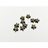 Csillag Gyöngyök mintával - antik bronz - 10db