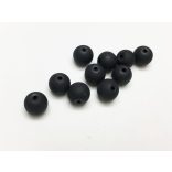 8mm  - Fekete Frosted üveggyöngy 10db