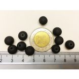 8mm  - Fekete Frosted üveggyöngy 10db