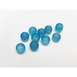 8mm  - Kék Frosted üveggyöngy 10db