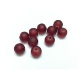 8mm  - RED WINE színű Frosted üveggyöngy 10db