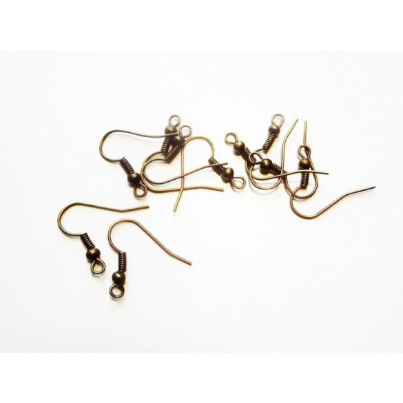 Antik bronz színű fülbevaló akasztó - 5pár