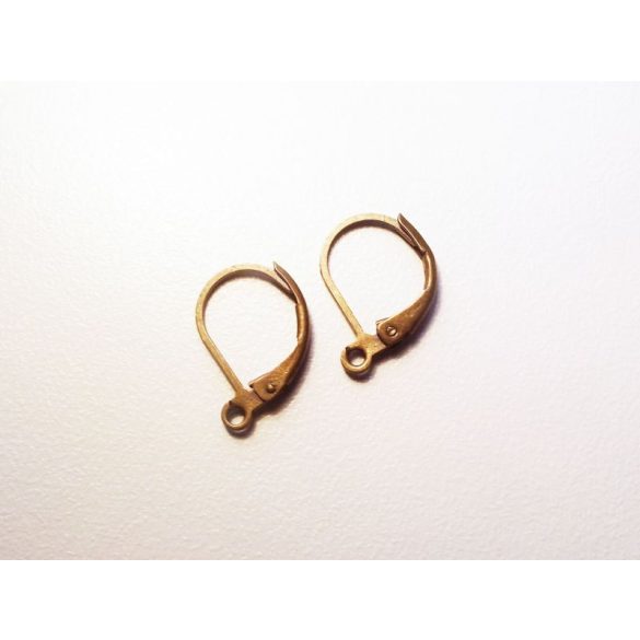 Antik bronz francia-kapcsos fülbevaló-akasztó - 1pár