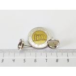 Platina ezüst színű bedugós fülbevaló-alap - 10mm