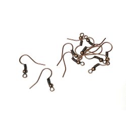 Vörösréz színű fülbevaló akasztó - 5pár