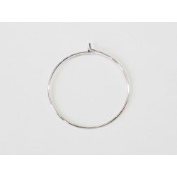   1pár - Fülbevaló/boros-pohár karika - platina ezüst színű (30mm)