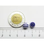 Csíkos gyöngy kék-fehér (8mm)- 2db
