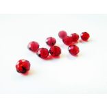 Csiszolt üveggyöngy - piros - 6x4mm - 10db