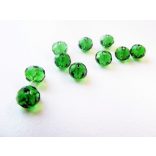 Csiszolt üveggyöngy - zöld - 6x4mm - 10db