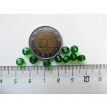 Csiszolt üveggyöngy - zöld - 6x4mm - 10db