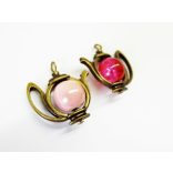 Bronz teáskanna gyöngy-keret / gyöngy-foglalat