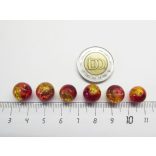 Roppantott üveggyöngy - Red & Yellow - 10mm - 10db
