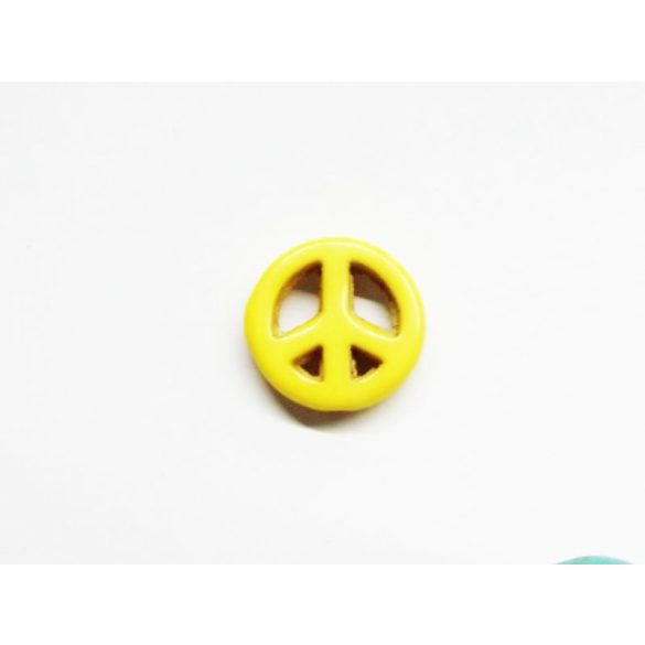 Peace/Béke gyöngy (szinteteikus howlite) - sárga