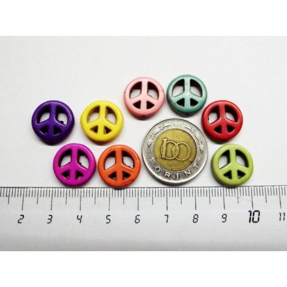 Peace/Béke gyöngy (szinteteikus howlite) - sárga