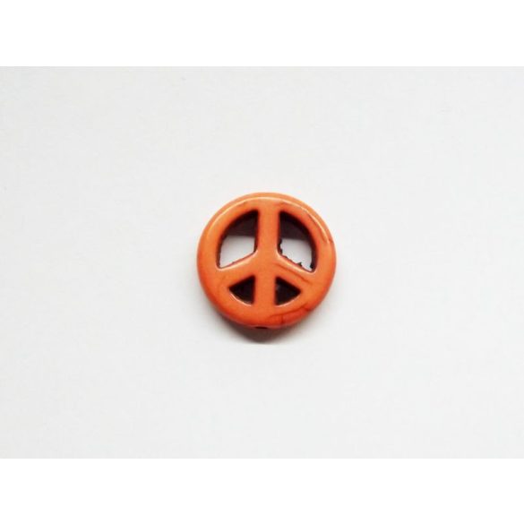 Peace/Béke gyöngy (szinteteikus howlite)- narancssárga
