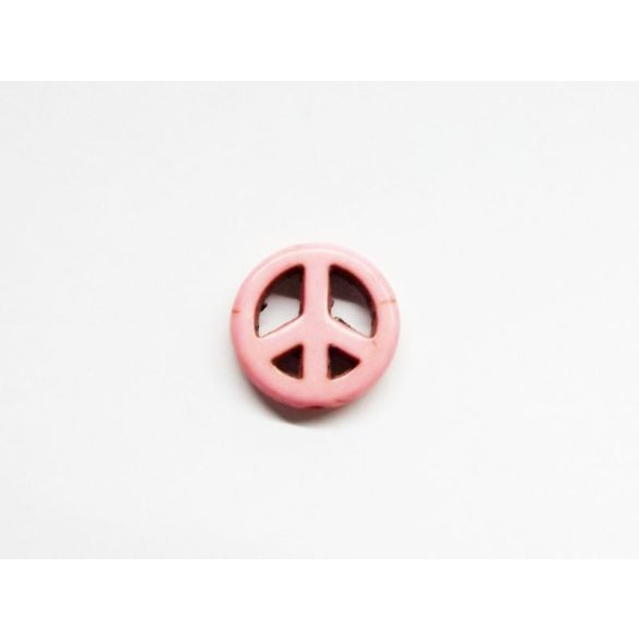 Peace/Béke gyöngy (szinteteikus howlite) - rózsaszín