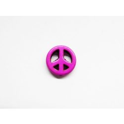 Peace/Béke gyöngy (szinteteikus howlite) - ciklámen