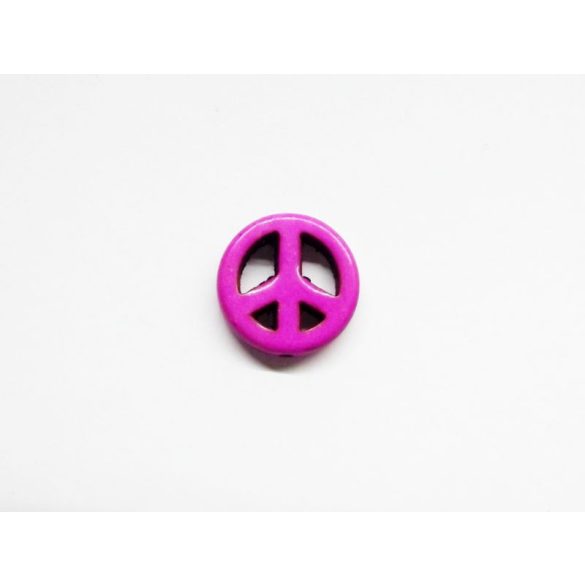 Peace/Béke gyöngy (szinteteikus howlite) - ciklámen