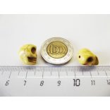 Koponya gyöngy (szinteteikus turquoise) - sárga