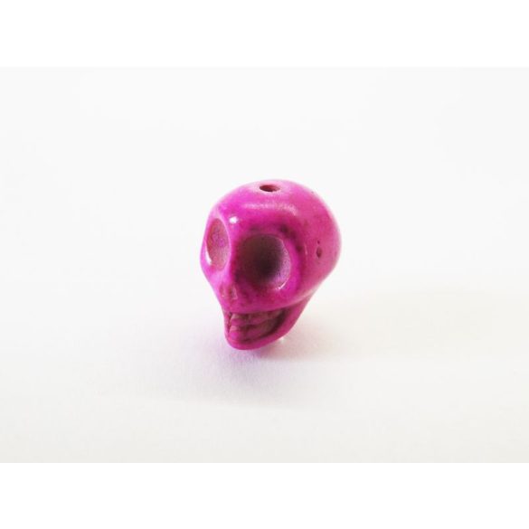 Koponya gyöngy (szinteteikus turquoise) - pink
