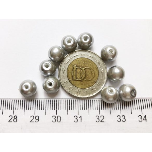 Üvegtekla -  Ezüst (8mm) - 10db