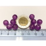 Lila 8mm roppantott üveggyöngy - 10db