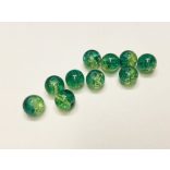 Yellow-Green 8mm roppantott üveggyöngy - 10db