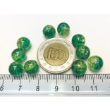 Yellow-Green 8mm roppantott üveggyöngy - 10db