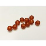 Narancssárga 8mm roppantott üveggyöngy - 10db