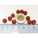 Narancssárga 8mm roppantott üveggyöngy - 10db
