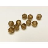 Jegeskávé 8mm roppantott üveggyöngy - 10db