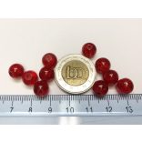 PIROS 8mm roppantott üveggyöngy - 10db