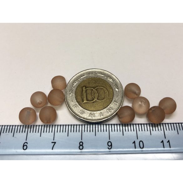 10db - FROSTED matt üveggyöngy - barna 6mm