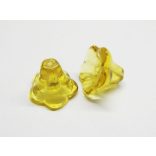 Harangvirág üveggyöngy-pár ~12x10mm - Sárga