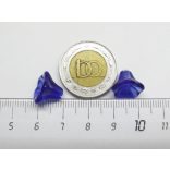 Harangvirág üveggyöngy-pár ~12x10mm - Sötétkék